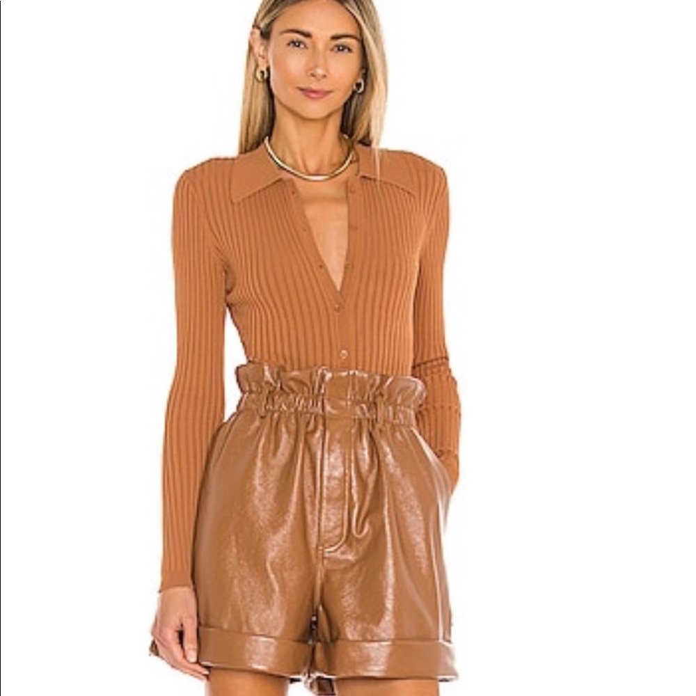 Ronny Kobo Faux Leather Shorts